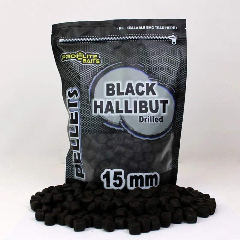 Pellets Perforés Pro Elite Baits Black Halibut 15 mm