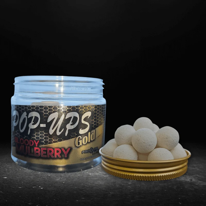 Pop Ups Pro Elite Baits Gold Bloody Mulberry Blanc 14 mm