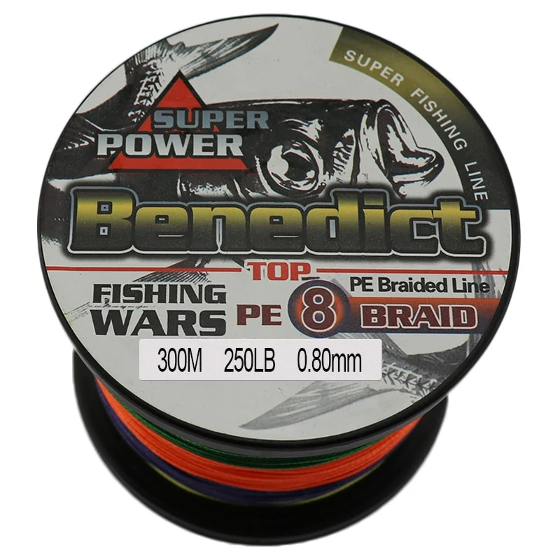 Super strong 8 strands 150LB 200LB 250LB pe braided fishing line 300M sea fishing 0.68mm 0.75mm 0.8mm line fishing tool