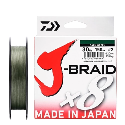 Daiwa 100% Original J-BRAID X8 150M 8 Braided Fishing Line Monofilament Fishing Line 10-60LB Made in Japan Pesca