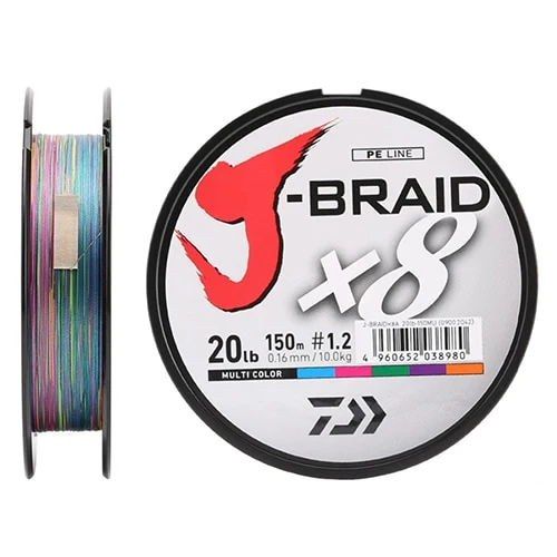 Daiwa 100% Original J-BRAID X8 150M 8 Braided Fishing Line Monofilament Fishing Line 10-60LB Made in Japan Pesca