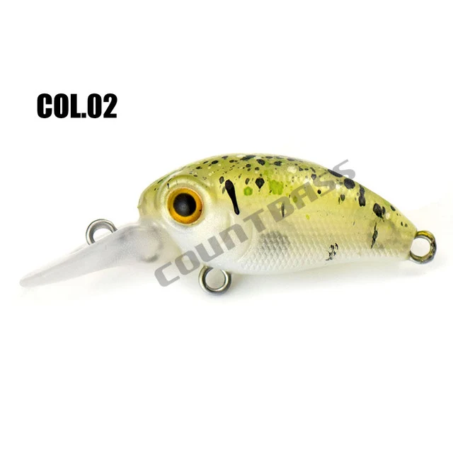 32mm 3.2g Crank bait Hard Plastic Fishing Lures, Countbass Wobbler Freshwater Salmon Crappie Fishing Baits