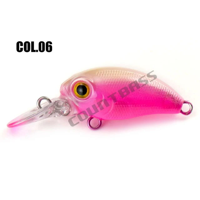 32mm 3.2g Crank bait Hard Plastic Fishing Lures, Countbass Wobbler Freshwater Salmon Crappie Fishing Baits