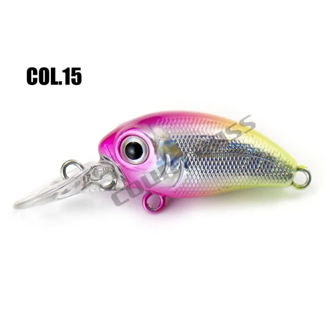 32mm 3.2g Crank bait Hard Plastic Fishing Lures, Countbass Wobbler Freshwater Salmon Crappie Fishing Baits
