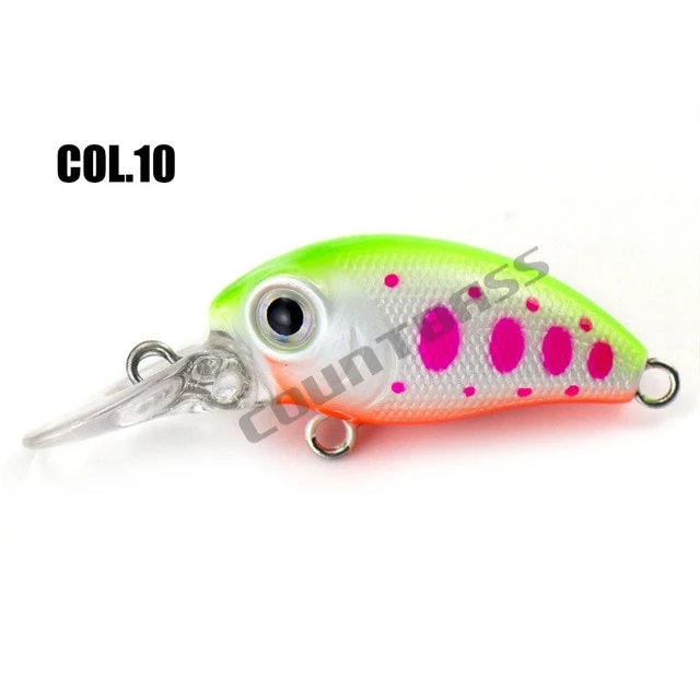 32mm 3.2g Crank bait Hard Plastic Fishing Lures, Countbass Wobbler Freshwater Salmon Crappie Fishing Baits