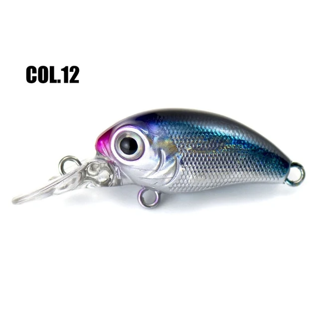 32mm 3.2g Crank bait Hard Plastic Fishing Lures, Countbass Wobbler Freshwater Salmon Crappie Fishing Baits