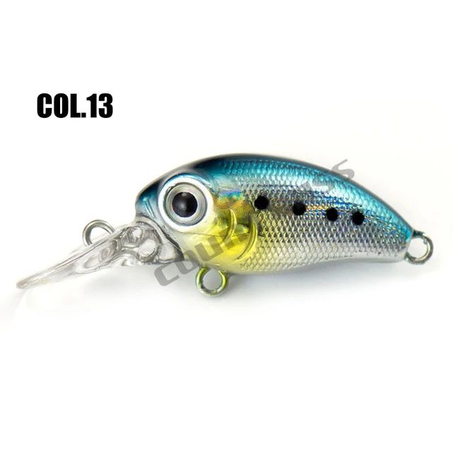 32mm 3.2g Crank bait Hard Plastic Fishing Lures, Countbass Wobbler Freshwater Salmon Crappie Fishing Baits