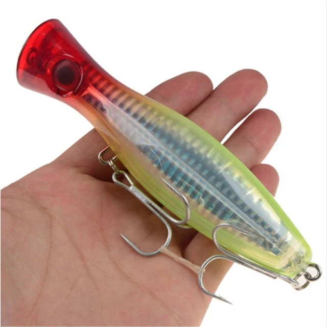 1Pcs 12cm 40g New Big Popper Fishing Lure 8 Colors Isca Hard Artificial Bait Wobbler Crankbait Swimbait Pesca Leurre Pike Bait
