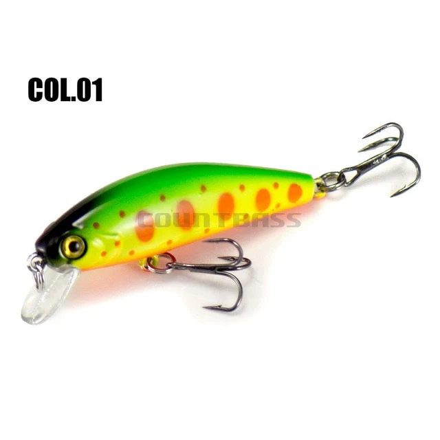 50mm 6.8g Countbass Sinking Minnow Wobblers Lures for Fishing, Fixed Weight Trout Fishing Bait Jerkbait Crankbait