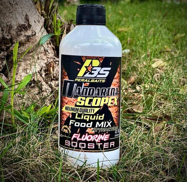 Trempage Booster Fluorine Peralbaits Mandarine Scopex 500 ml