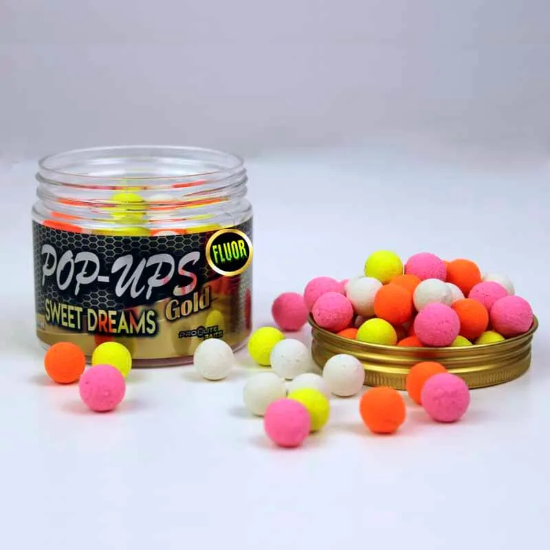 Pop Ups Pro Elite Baits Gold Sweet Dreams Fluoro 14 mm
