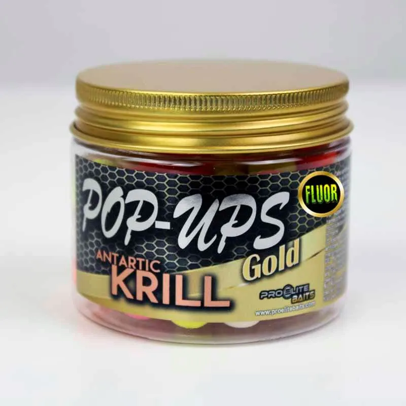 Pop Ups Pro Elite Baits Gold Antartic Krill Fluoro 14 mm