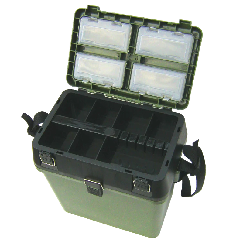 Fishing Tackle Seat Box Includes Padded Strap & Seat Pad Freepost