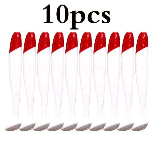 Lot Leurres Souples Rouge & Blanc – Action Irrésistible – Pêche Carnassiers