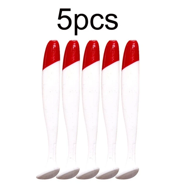 Lot Leurres Souples Rouge & Blanc – Action Irrésistible – Pêche Carnassiers