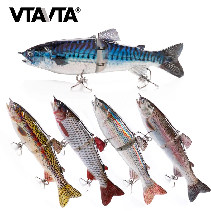 VTAVTA 12cm 23g naufrage Wobblers leurre de pêche truite réaliste 2 segments manivelle appât artificiel dur brochet pêche nageur