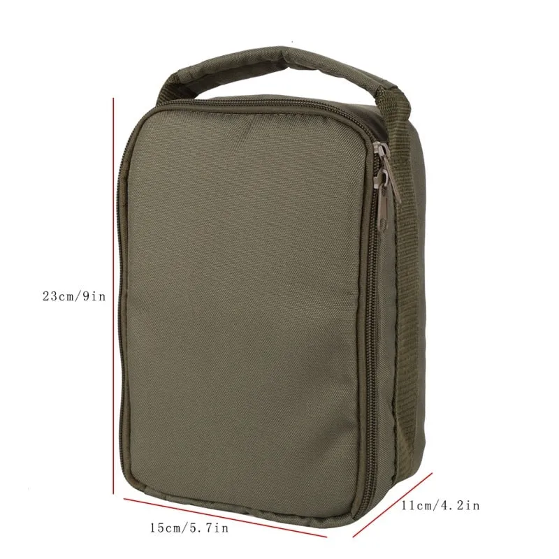 Fishing Reel Bag 4-Layer 600D Oxford Cloth Handled Dual Zipper Outdoor Storage Case Container For Line Bait Fishhooks H3