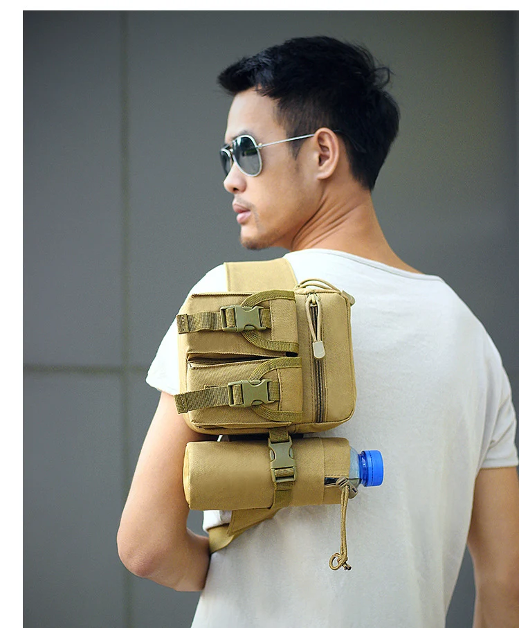 Outdoor Military Tactical Shoulder Bag Waterproof Oxford Molle Fishing Bags Hiking Pouch Kettle Bag Bolsillo Waist Pack Bag