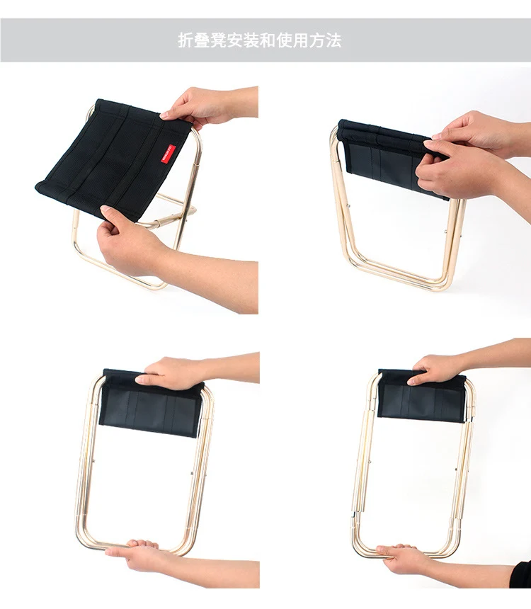 Quality Outdoor Foldable Fishing Chair Ultra Light Weight Portable Folding Camping Aluminum Alloy Picnic Fishing Chair with Bag
