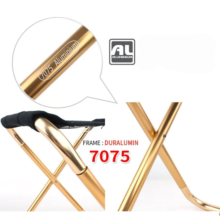 Quality Outdoor Foldable Fishing Chair Ultra Light Weight Portable Folding Camping Aluminum Alloy Picnic Fishing Chair with Bag