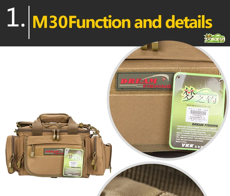Dream Fishing Large Capacity Fishing Bag 40*23*19cm