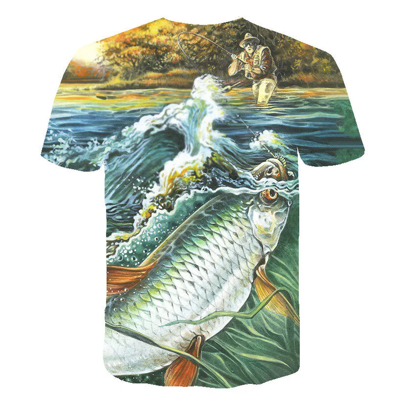 Summer Men Fishing Clothing Set Short Sleeve Fishing Round Shirt and Shorts Outdoor Leisure T-shirt Fishing Clothes Shirt Pants