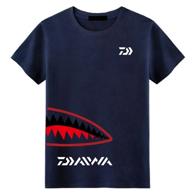 New Outdoor Fishing T-Shirt Men's Quick Dry Cooled T-Shirt Comfortable Breathable Round Neck Short Sleeved White Fishing Clothes