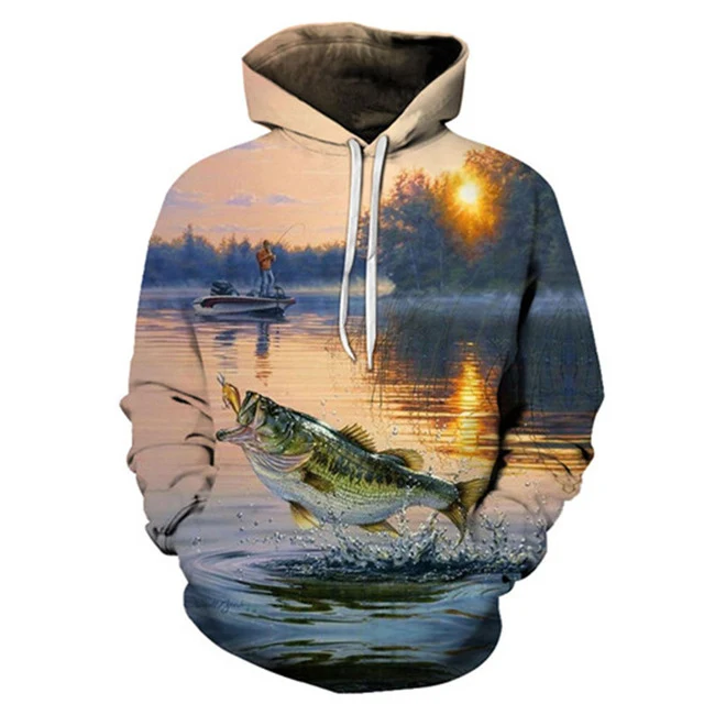 Unisex Autumn And Winter Clothing 3D Printing Hoodie Casual Sports Hoodie Shirt Long-sleeved Hoodie Print Fish Boat Hoodie