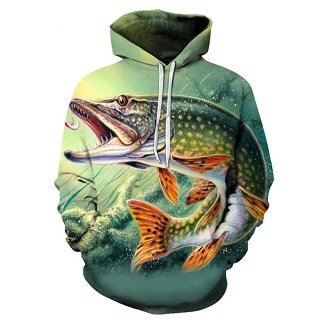Unisex Autumn And Winter Clothing 3D Printing Hoodie Casual Sports Hoodie Shirt Long-sleeved Hoodie Print Fish Boat Hoodie