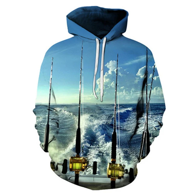 Unisex Autumn And Winter Clothing 3D Printing Hoodie Casual Sports Hoodie Shirt Long-sleeved Hoodie Print Fish Boat Hoodie