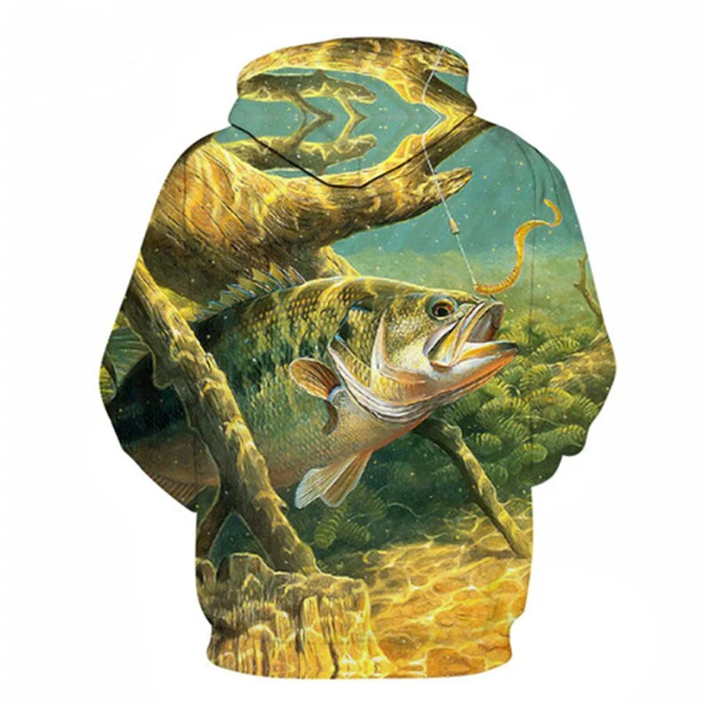 Unisex Autumn And Winter Clothing 3D Printing Hoodie Casual Sports Hoodie Shirt Long-sleeved Hoodie Print Fish Boat Hoodie