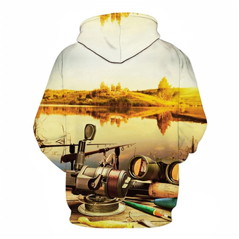 Unisex Autumn And Winter Clothing 3D Printing Hoodie Casual Sports Hoodie Shirt Long-sleeved Hoodie Print Fish Boat Hoodie
