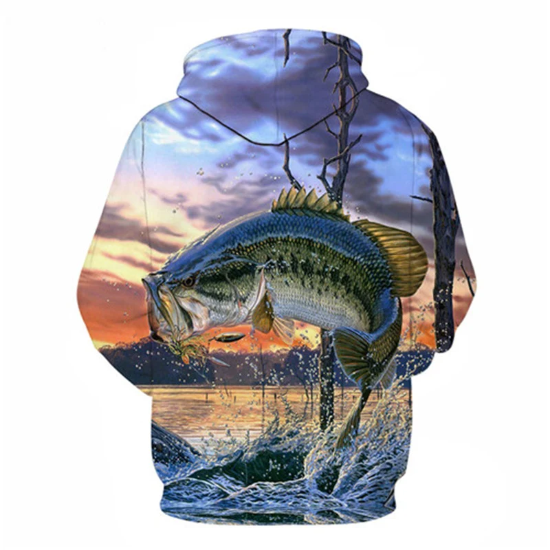 Unisex Autumn And Winter Clothing 3D Printing Hoodie Casual Sports Hoodie Shirt Long-sleeved Hoodie Print Fish Boat Hoodie
