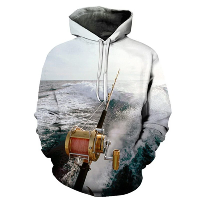 Unisex Autumn And Winter Clothing 3D Printing Hoodie Casual Sports Hoodie Shirt Long-sleeved Hoodie Print Fish Boat Hoodie
