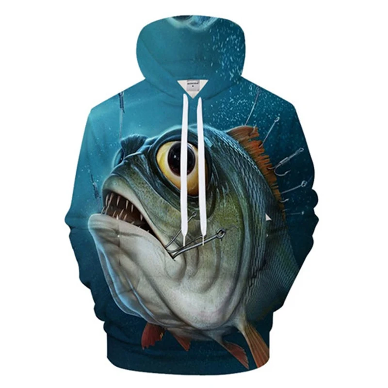 Unisex Autumn And Winter Clothing 3D Printing Hoodie Casual Sports Hoodie Shirt Long-sleeved Hoodie Print Fish Boat Hoodie