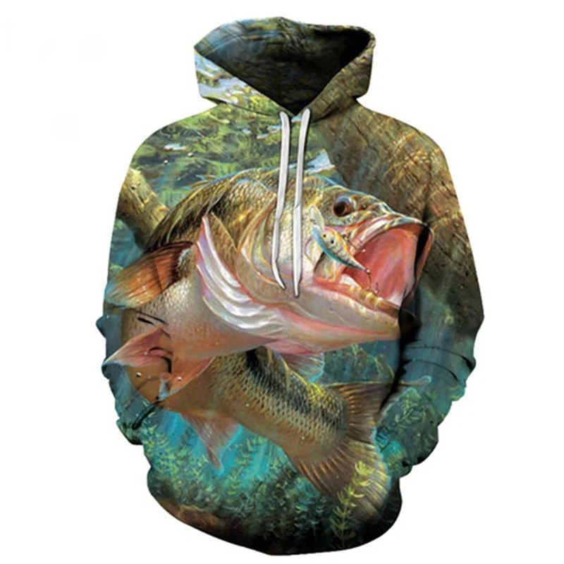 Unisex Autumn And Winter Clothing 3D Printing Hoodie Casual Sports Hoodie Shirt Long-sleeved Hoodie Print Fish Boat Hoodie