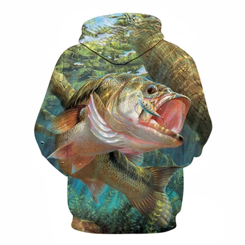 Unisex Autumn And Winter Clothing 3D Printing Hoodie Casual Sports Hoodie Shirt Long-sleeved Hoodie Print Fish Boat Hoodie