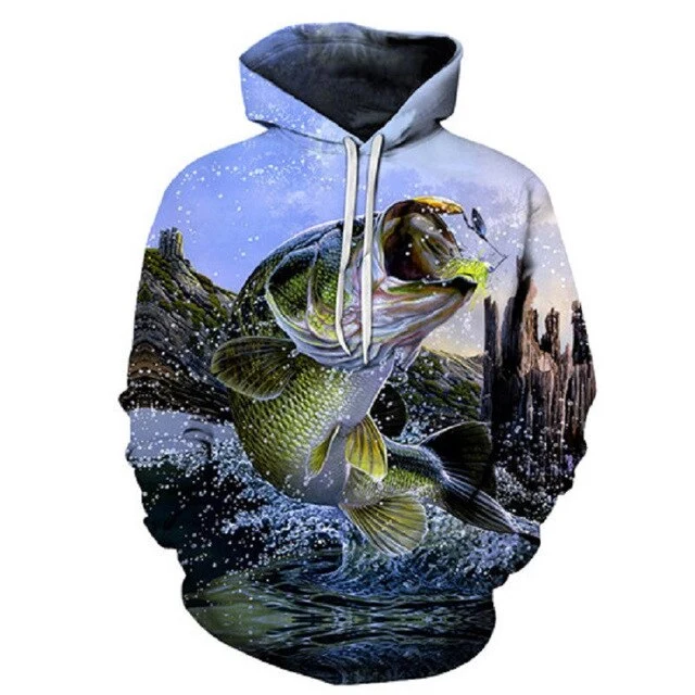 Unisex Autumn And Winter Clothing 3D Printing Hoodie Casual Sports Hoodie Shirt Long-sleeved Hoodie Print Fish Boat Hoodie