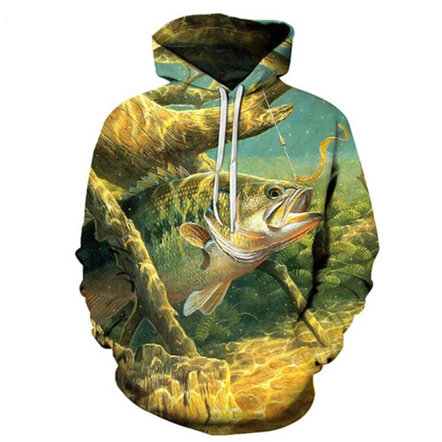 Unisex Autumn And Winter Clothing 3D Printing Hoodie Casual Sports Hoodie Shirt Long-sleeved Hoodie Print Fish Boat Hoodie