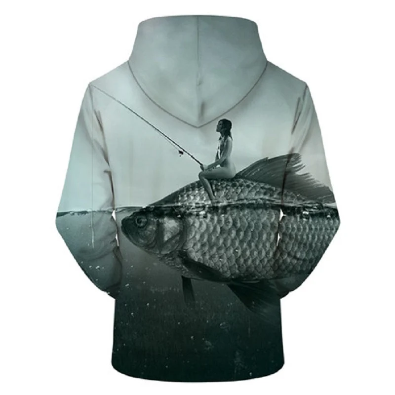 Unisex Autumn And Winter Clothing 3D Printing Hoodie Casual Sports Hoodie Shirt Long-sleeved Hoodie Print Fish Boat Hoodie