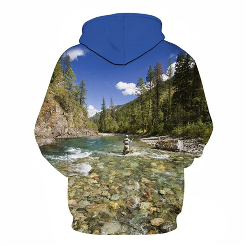 Unisex Autumn And Winter Clothing 3D Printing Hoodie Casual Sports Hoodie Shirt Long-sleeved Hoodie Print Fish Boat Hoodie