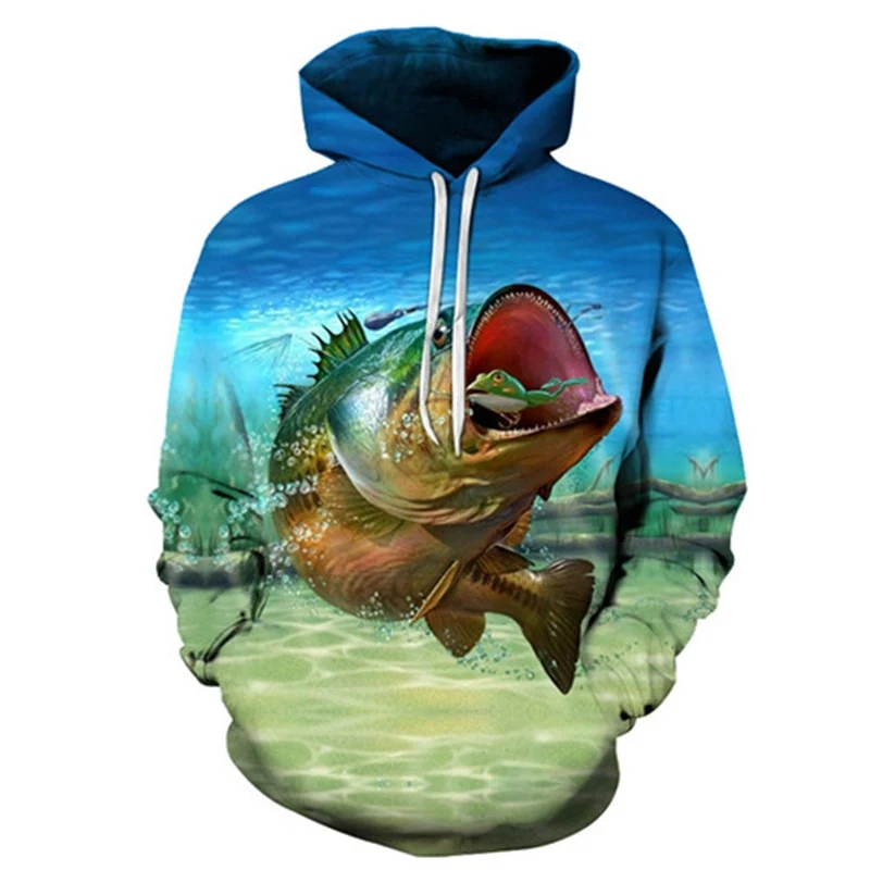 Unisex Autumn And Winter Clothing 3D Printing Hoodie Casual Sports Hoodie Shirt Long-sleeved Hoodie Print Fish Boat Hoodie