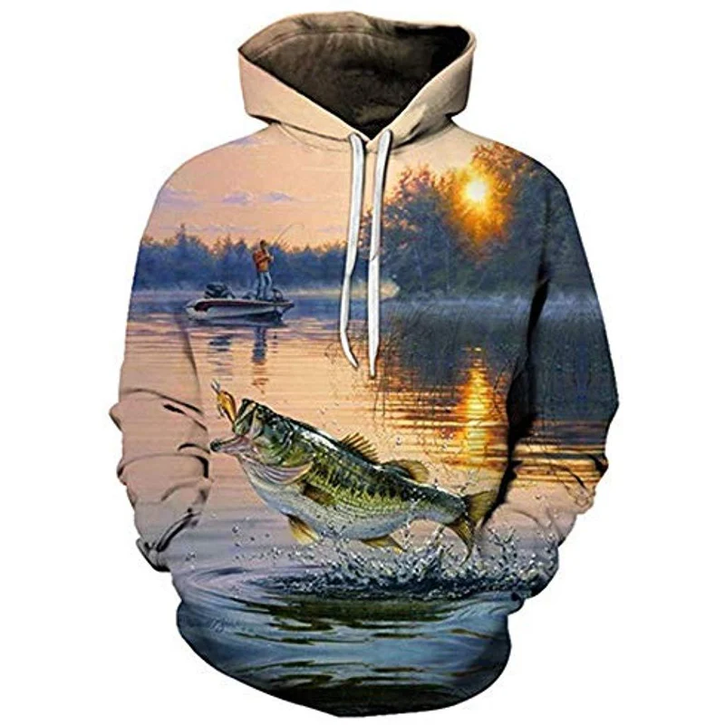Bassland 2019 New Fishing hat Sweater 3D printing pattern