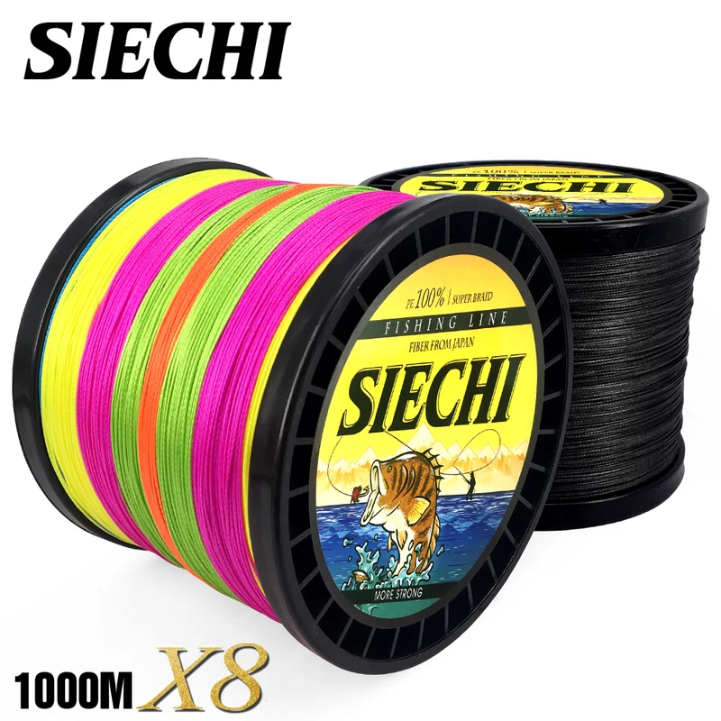 SIECHI 8 Strands 1000M 500M 300M PE Braided Fishing Line tresse peche