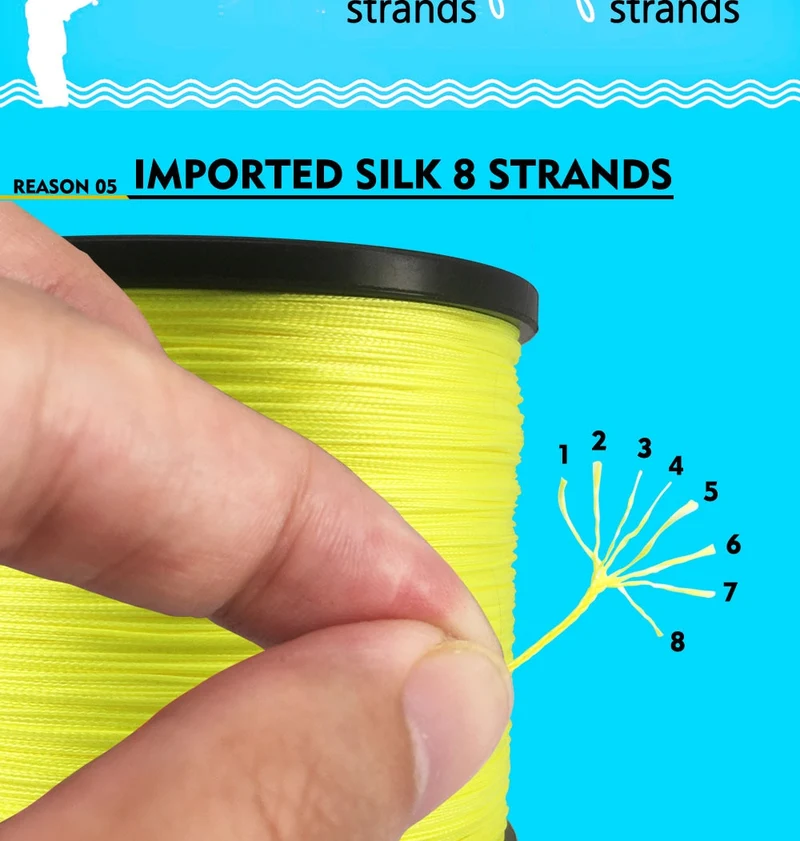 SIECHI 8 Strands 1000M 500M 300M PE Braided Fishing Line tresse peche