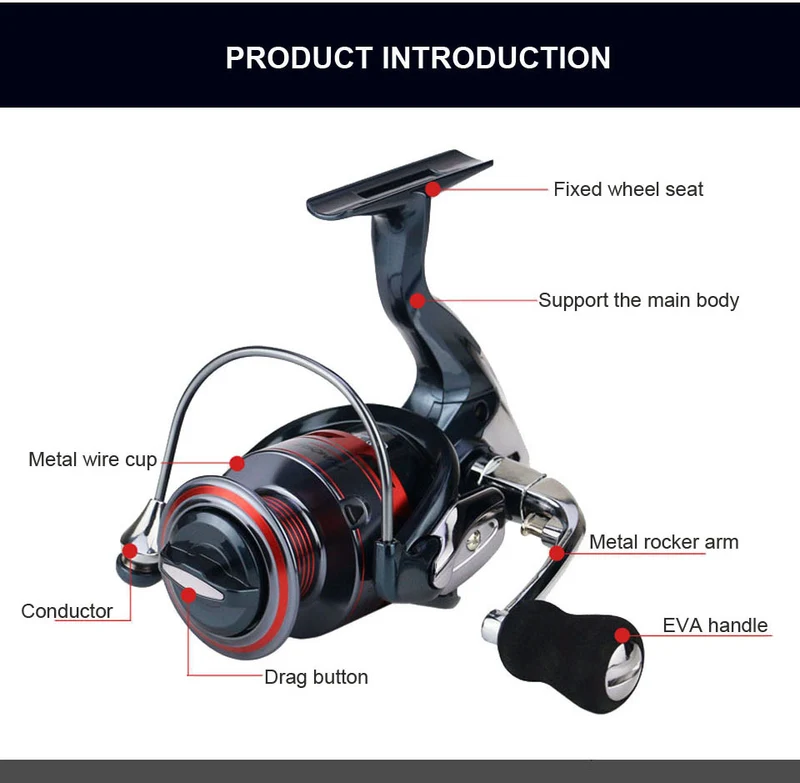 WALK FISH 13+1BB Spinning Fishing Reel Metal XS1000-7000 Series Spinning Reel Fishing Tackle