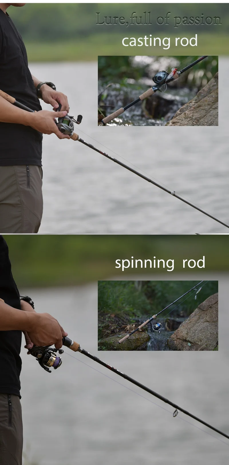 Obei HURRICANE 1.8m 2.1m 2.4m 2.7m 3 section baitcasting fishing rod travel ultra light casting spinning lure 5g-40g M/ML/MH Rod