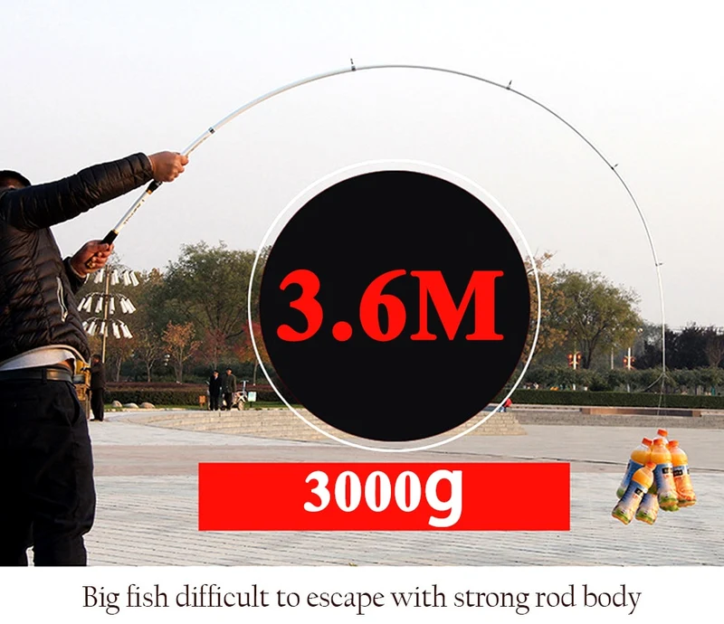 GHOTDA 2.1M -3.6M Carp Fishing Rod feeder Hard FRP Carbon Fiber Telescopic Fishing Rod fishing pole