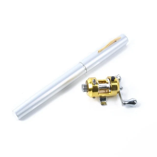 Portable Pocket Telescopic Mini Fishing Pole Pen Shape Folded Fishing Rod With Reel Wheel