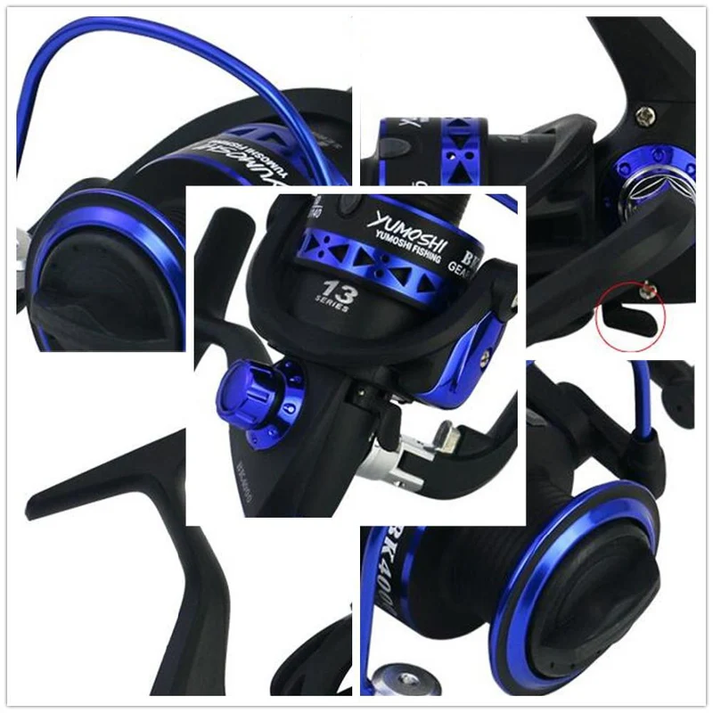 Professional Fishing Wheel 13 BB BK1000-7000 Series 5.1:1 speed reatio spinning fishing reel interchanged left/right hand wheel
